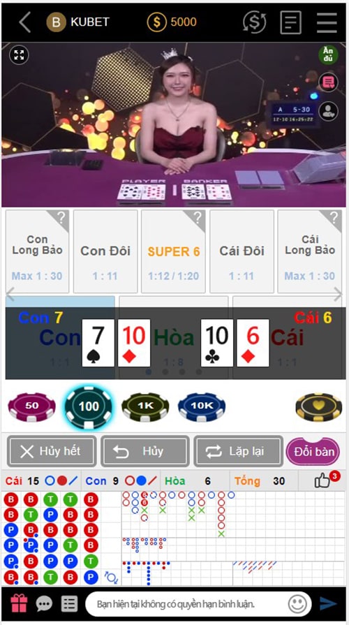 Baccarat là Game có nhiều bàn chơi với Dealer xinh sắn