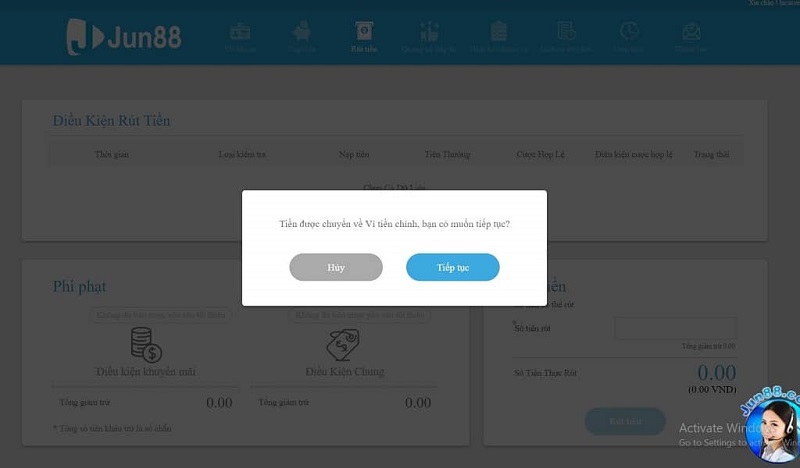 rút tiền tài khoản jun88
